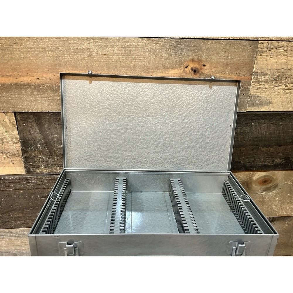 Vintage 35-mm Slide Brumberger Metal Box Tray File Case Holder‎ Storage USA